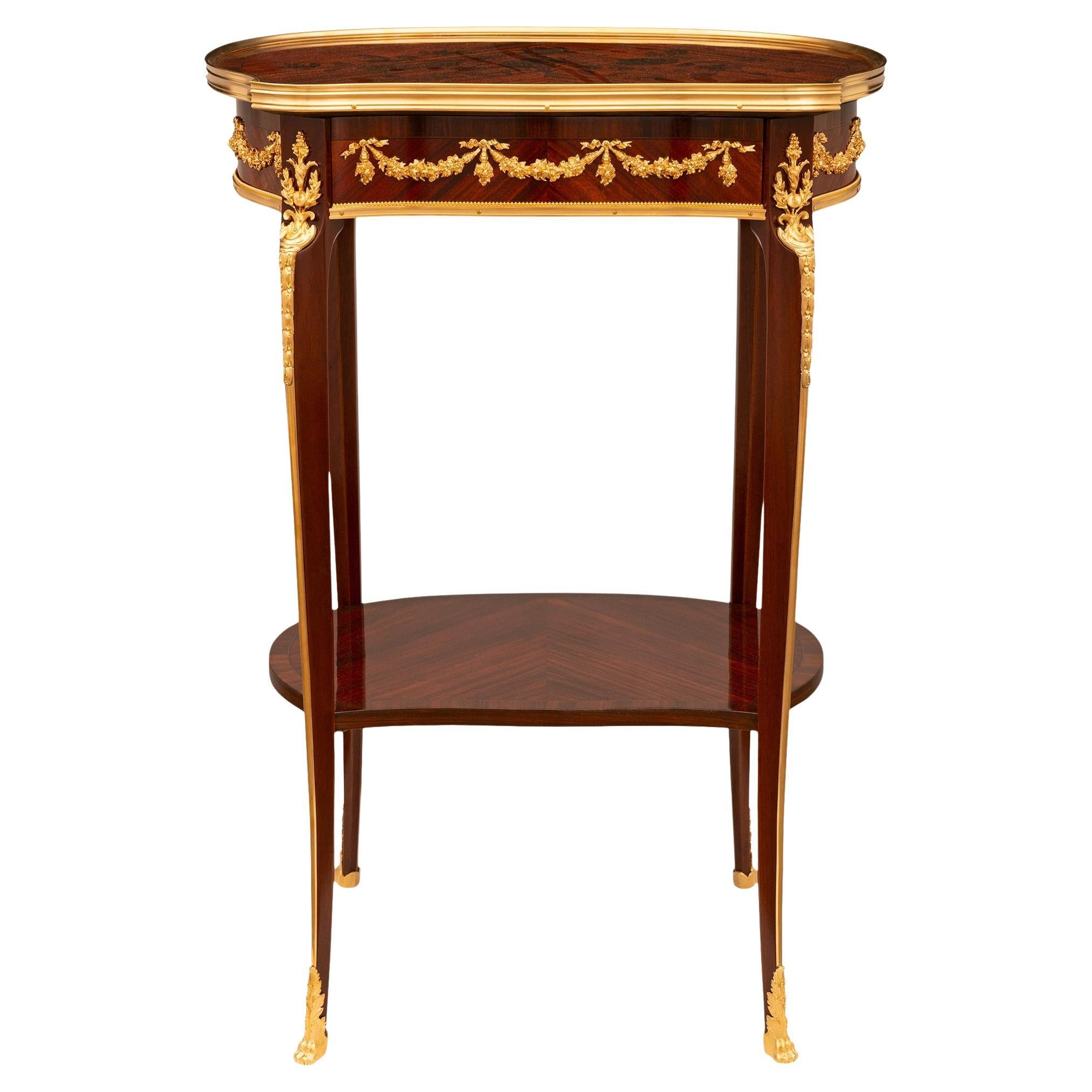 French 19th century Kingwood and Rosewood side table, in the manner of Linke