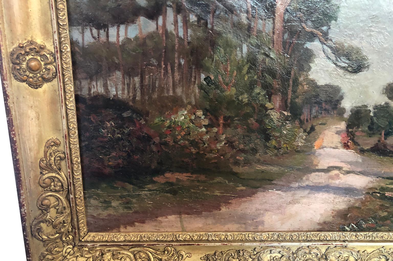 Canvas French 19th Century Landscape Oil Painting For Sale