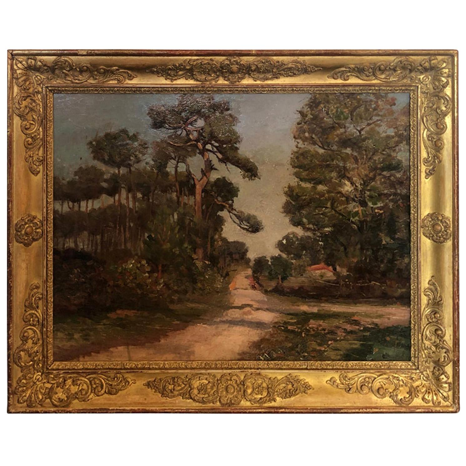 French 19th Century Landscape Oil Painting