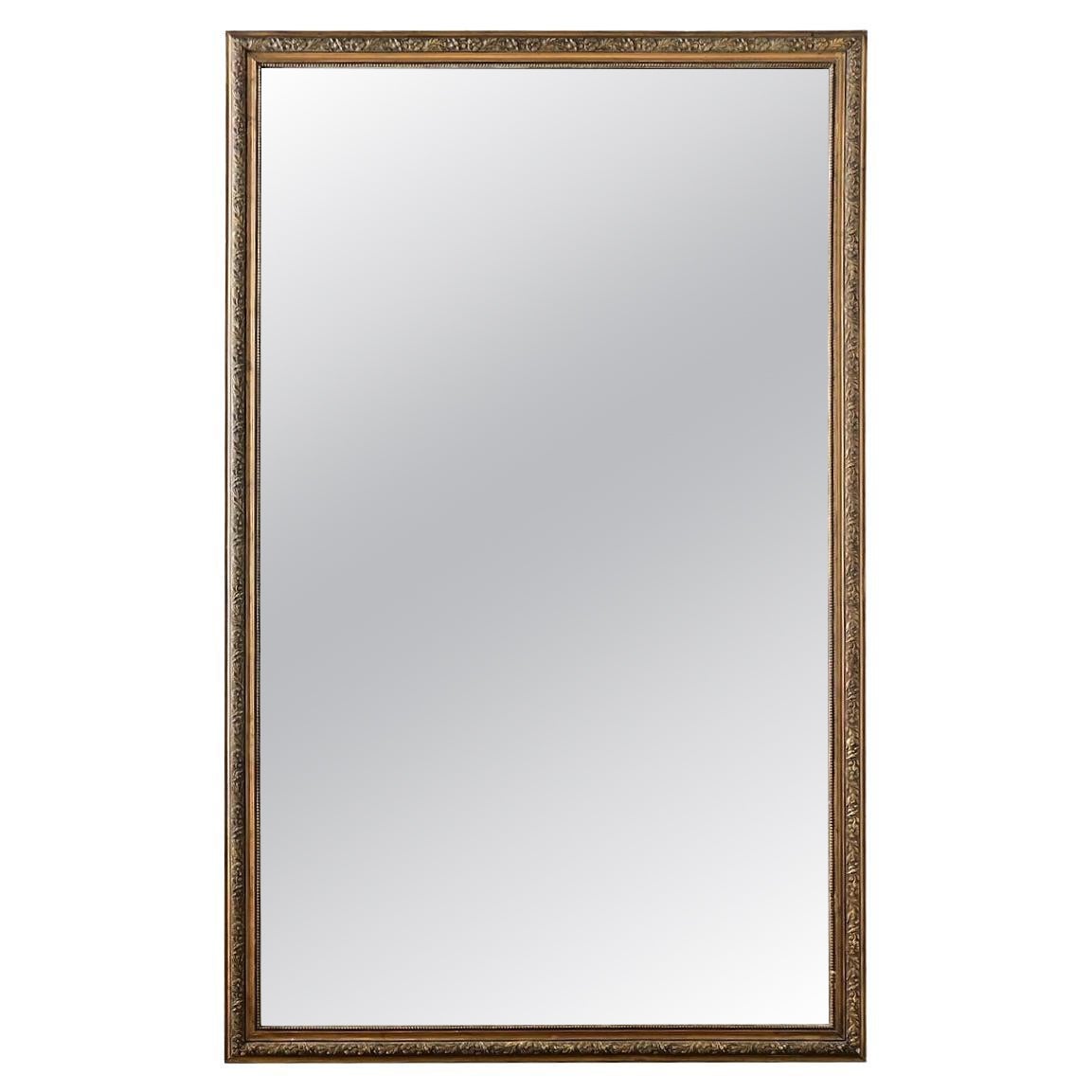 French 19th Century Large Art Nouveau Gilt Mirror