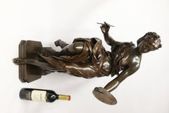 French 19th Century Large Classical Bronze Study of a Female Artist by Jp Aube