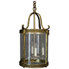 French 19th Century Large Gilded Bronze Four Light Antique Lantern