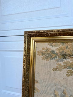 Großer, vergoldeter, holzgerahmter Wandteppich aus dem 19. Jahrhundert, Frankreich