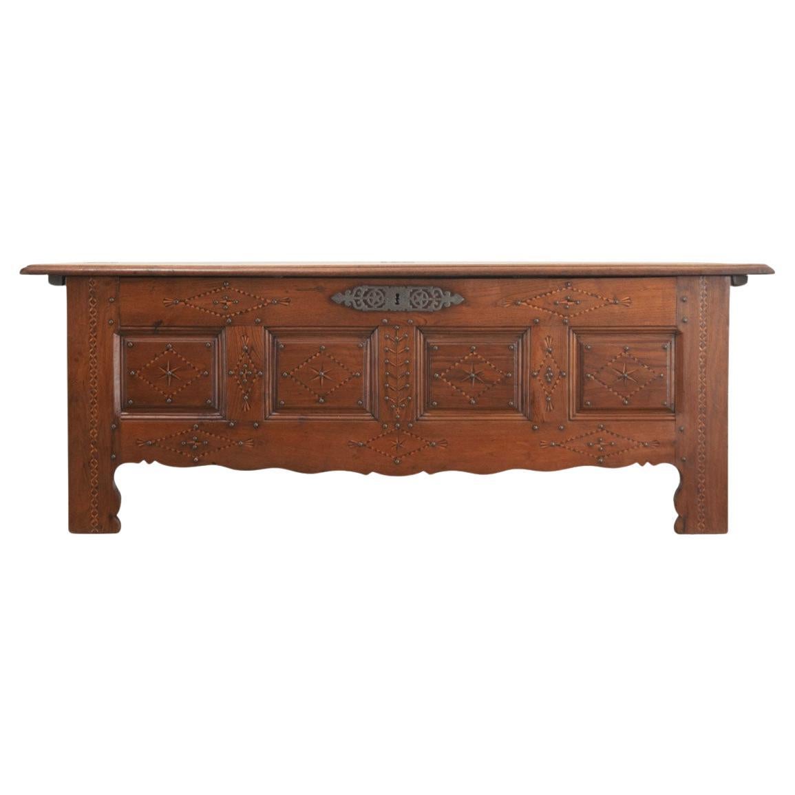 French 19th Century Large Inlay Coffer For Sale