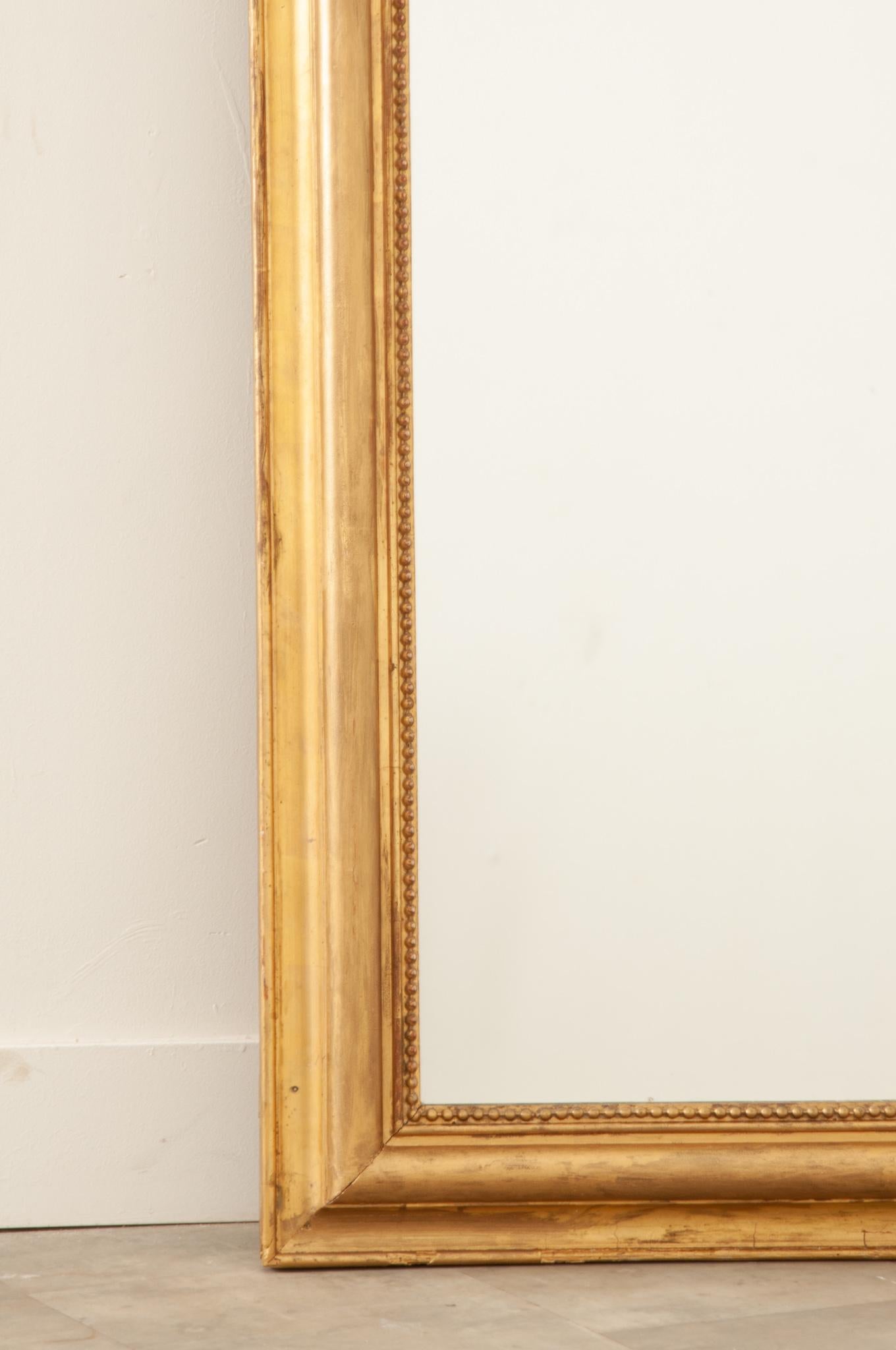 French 19th Century Large Louis Philippe Gold Gilt Mirror In Good Condition In Baton Rouge, LA