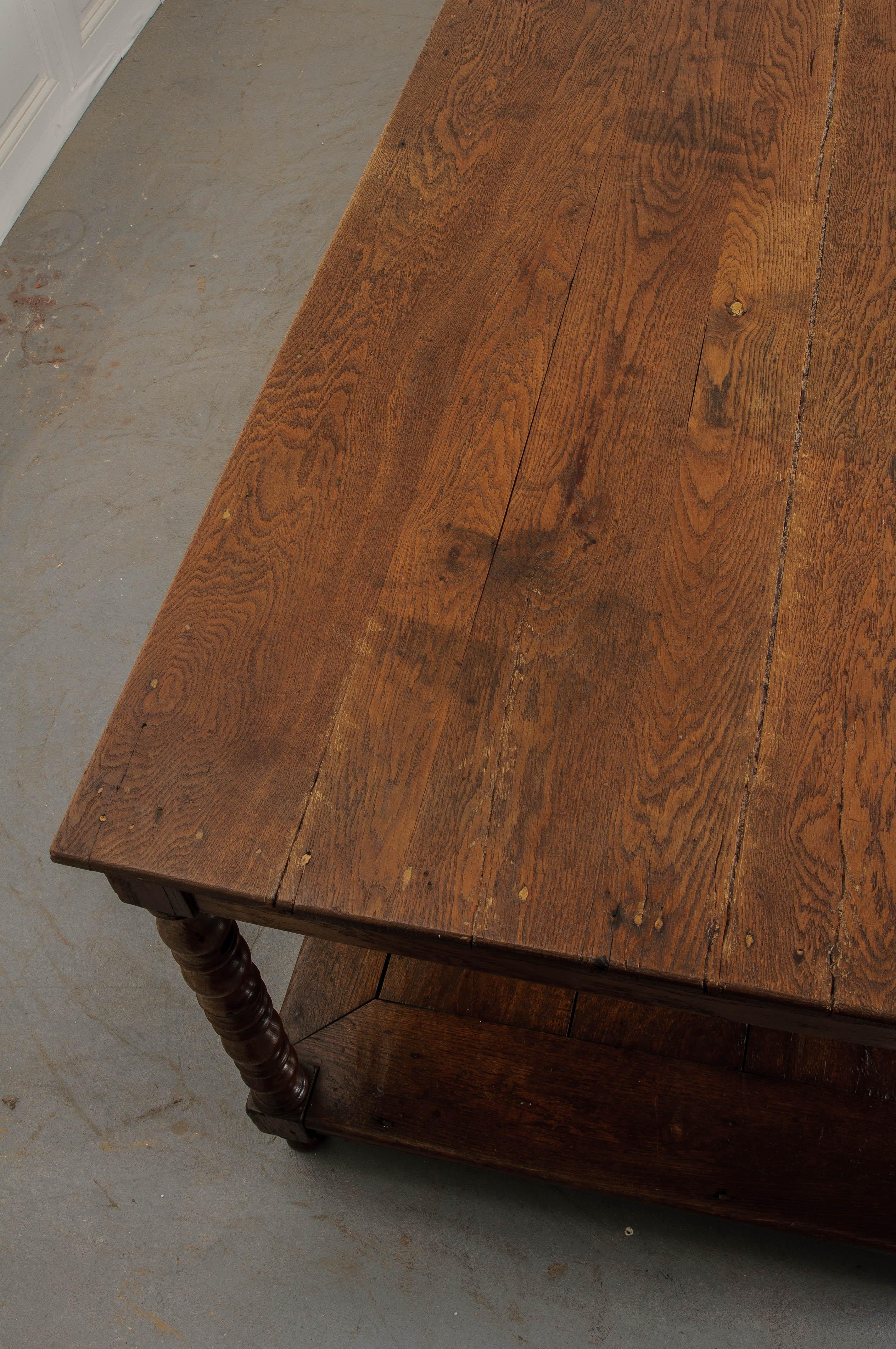 Other French 19th Century Large Oak Drapery Table