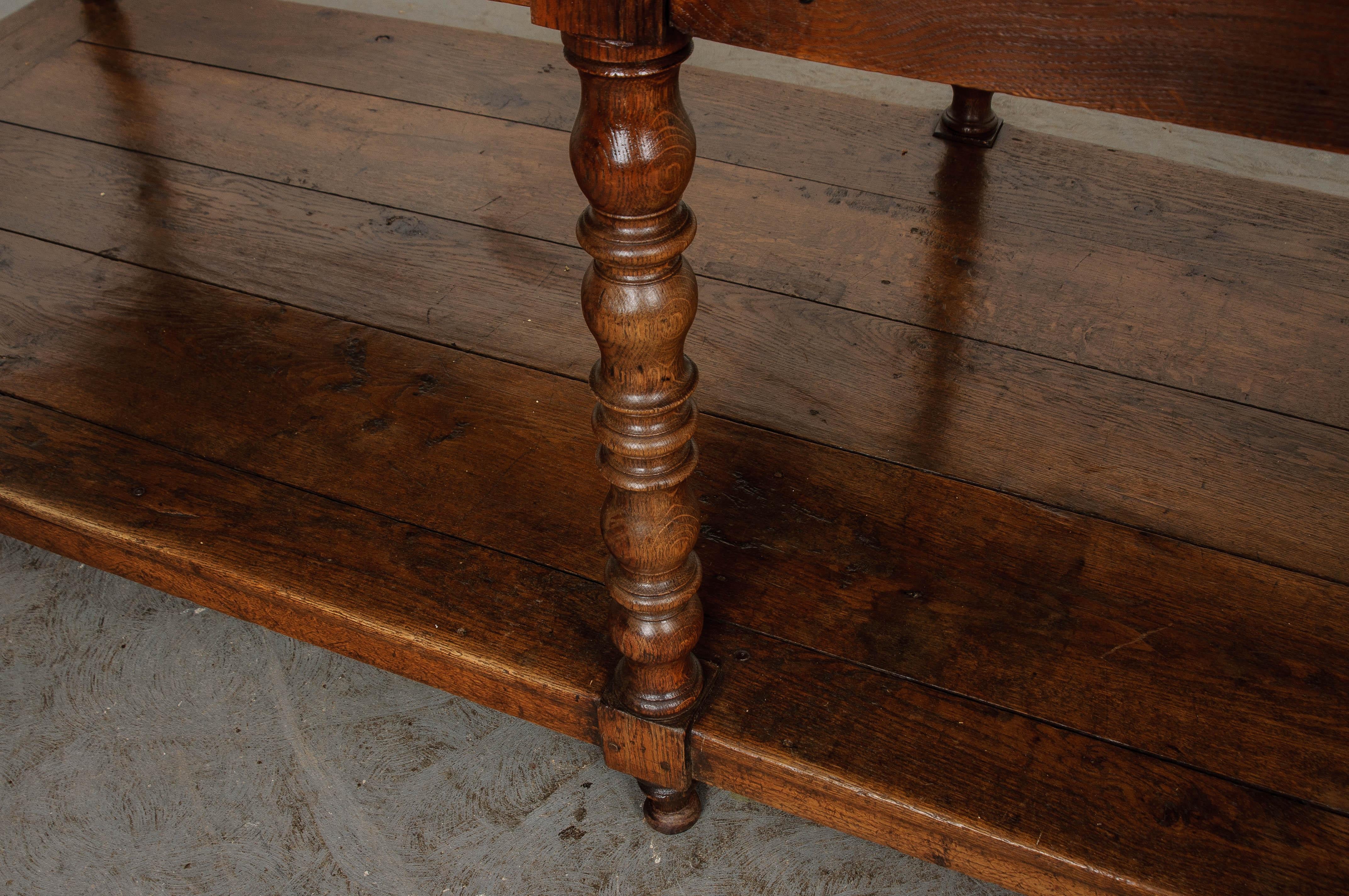 French 19th Century Large Oak Drapery Table 3