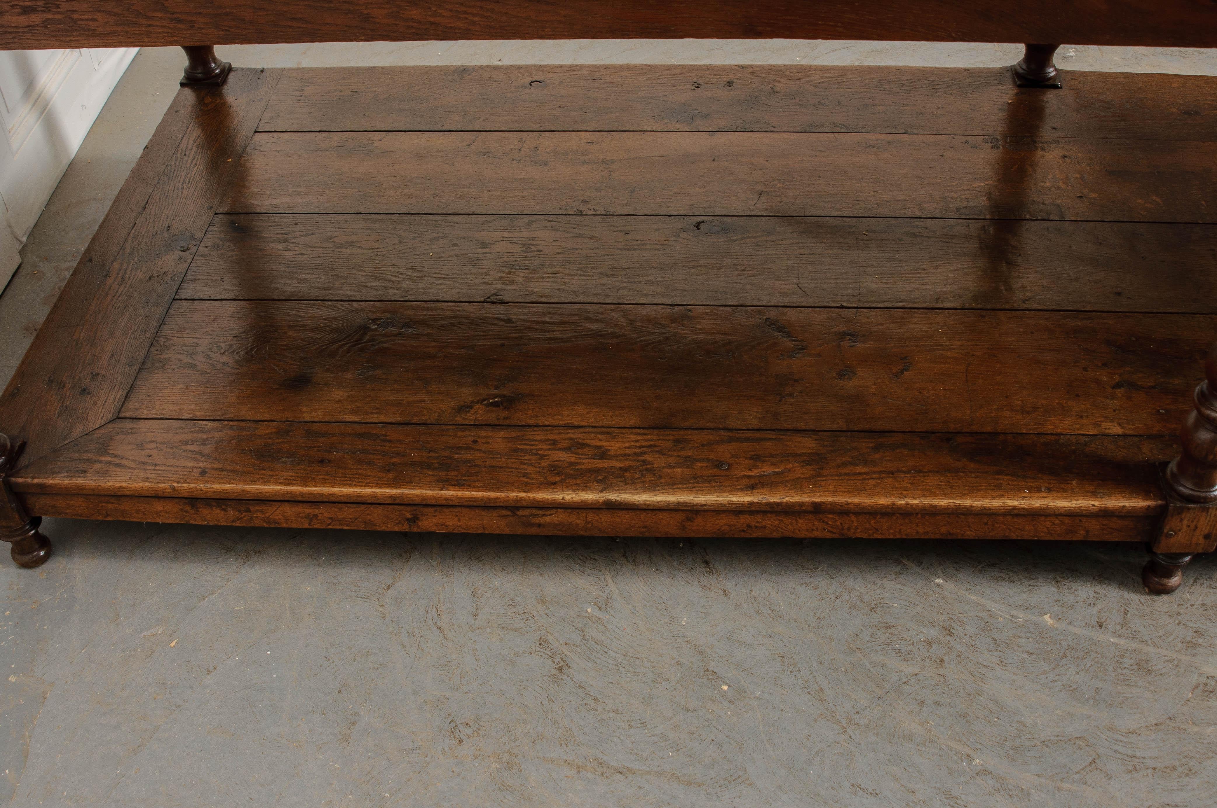 French 19th Century Large Oak Drapery Table 4