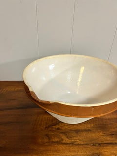 French 19th Century Large Provincial Pottery & Terracotta Serving Bowl
