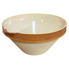 French 19th Century Large Provincial Pottery & Terracotta Serving Bowl