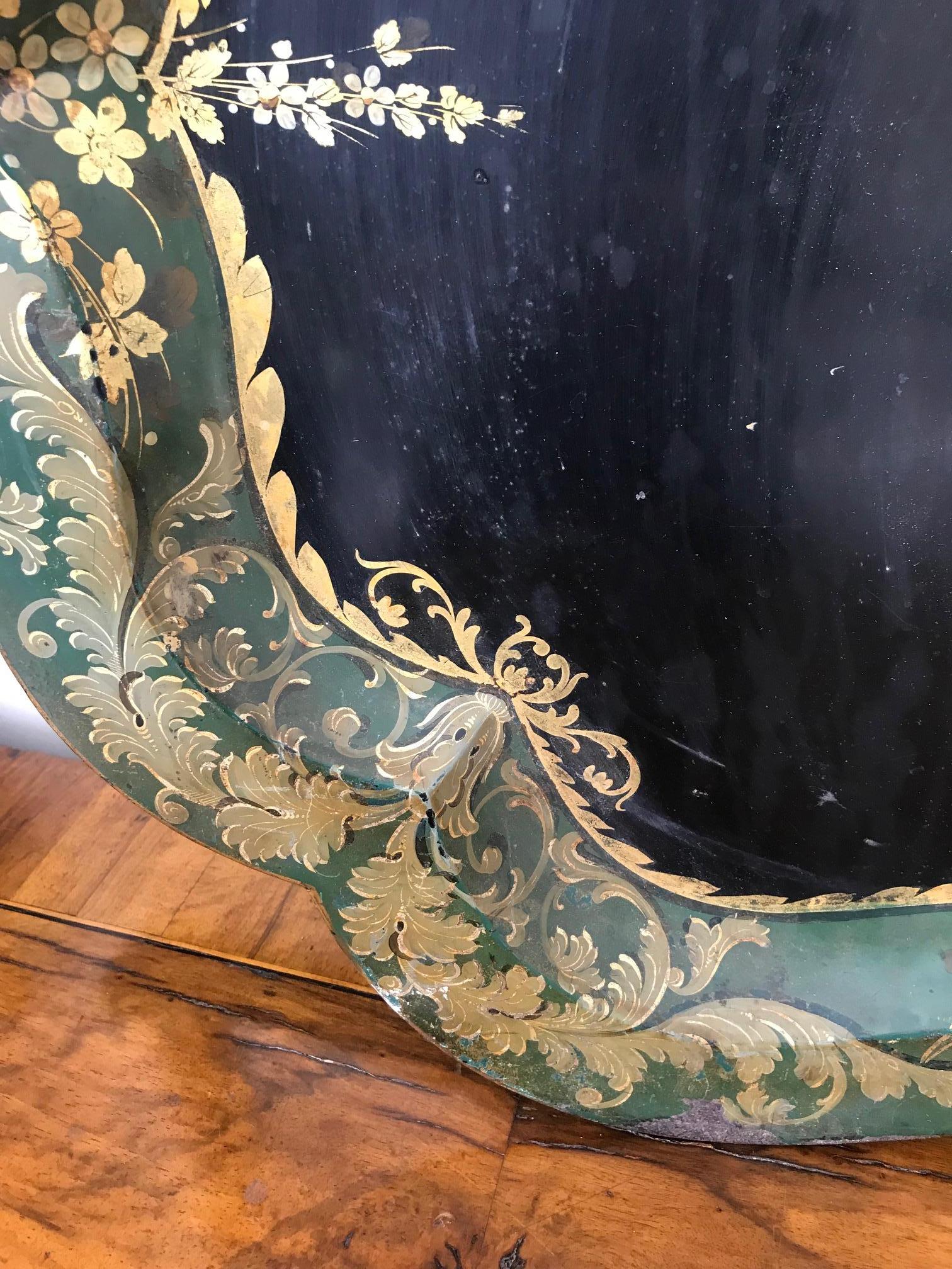 French 19th Century Large Tole Tray For Sale 6