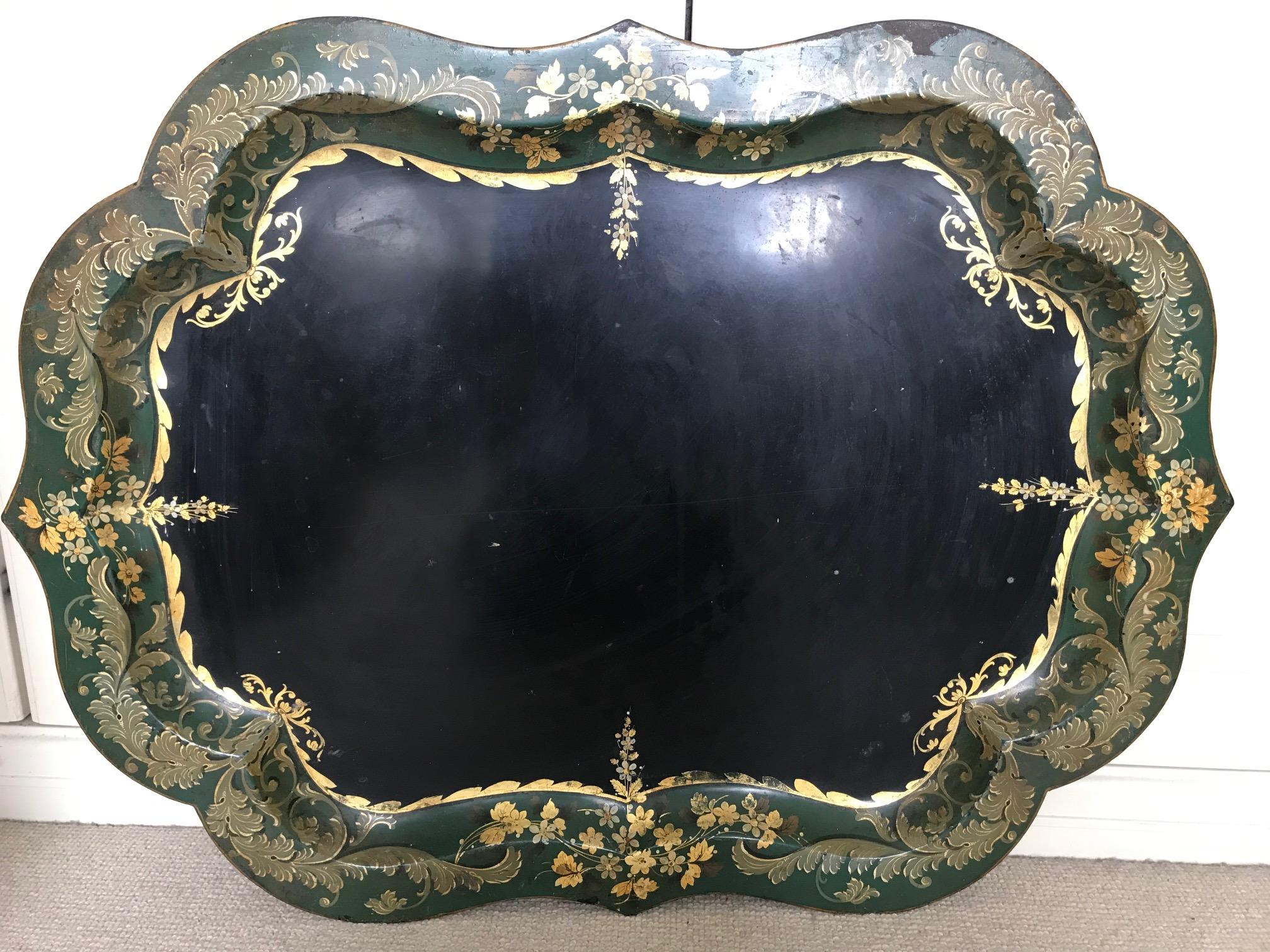 French 19th Century Large Tole Tray For Sale 10
