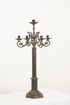 French 19th Century Large Toleware Candelabra