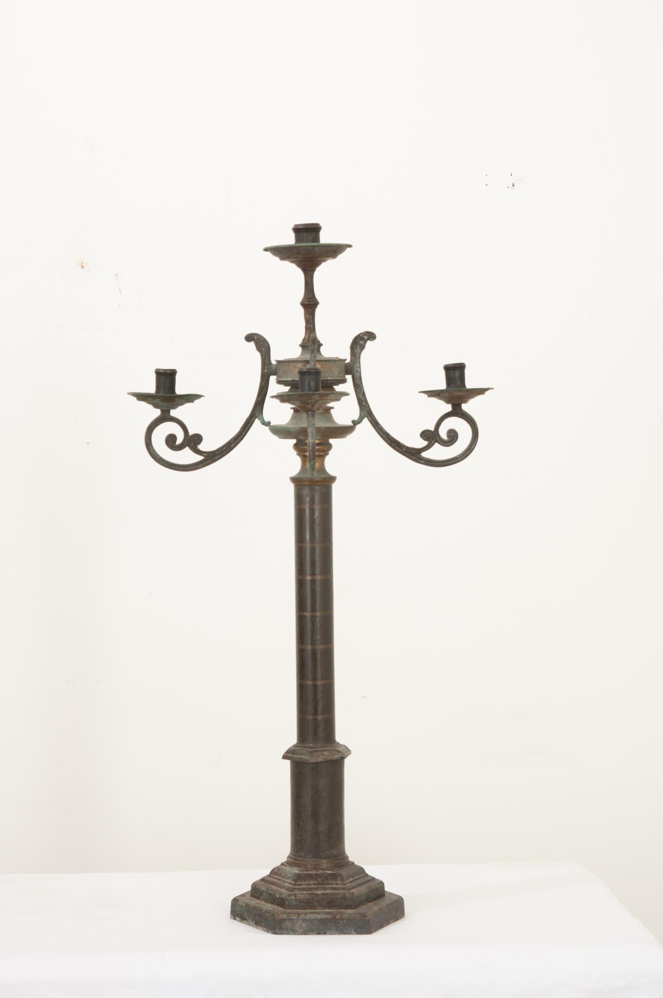 Other French 19th Century Large Toleware Candelabra For Sale