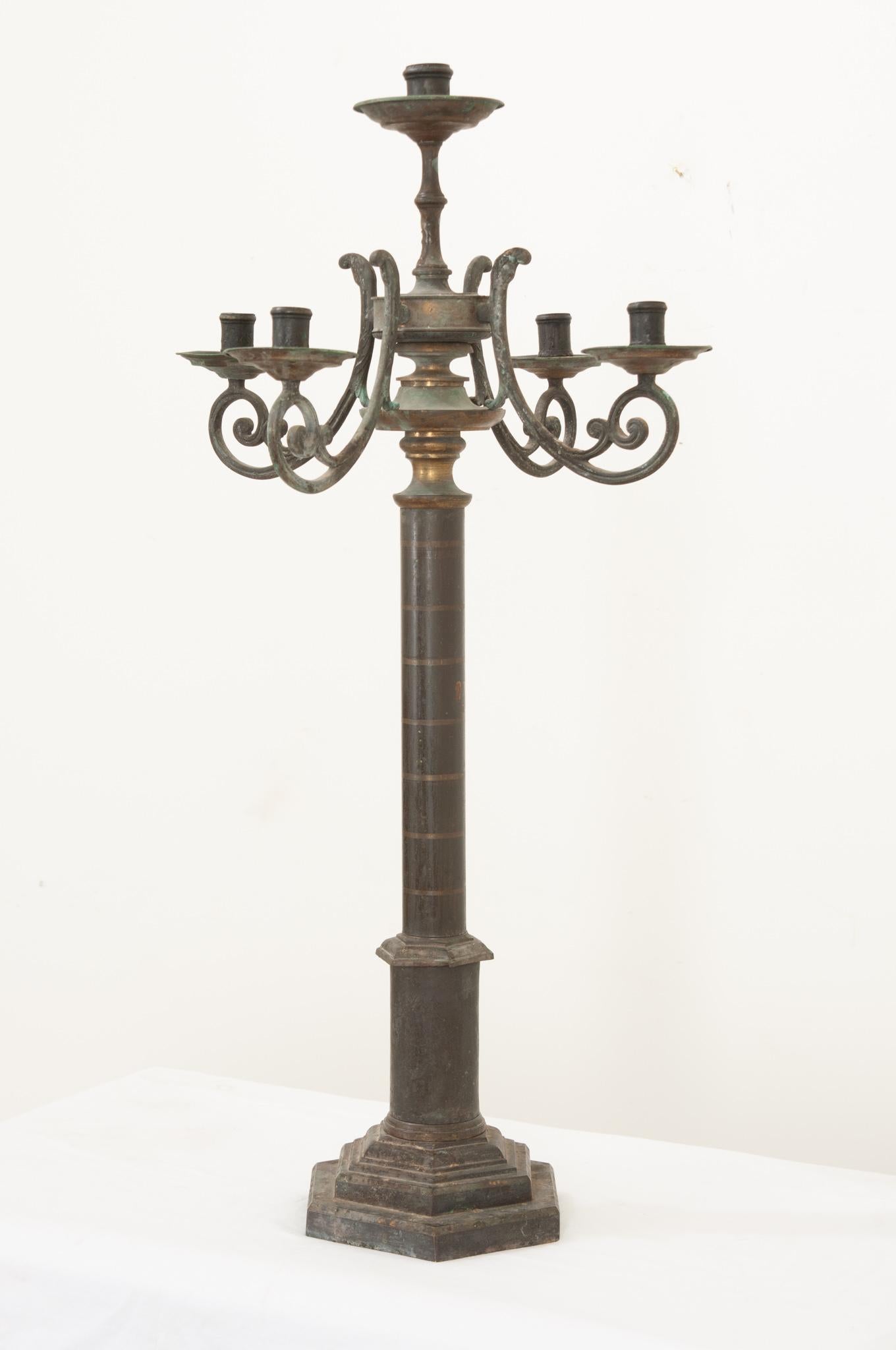 French 19th Century Large Toleware Candelabra For Sale 1