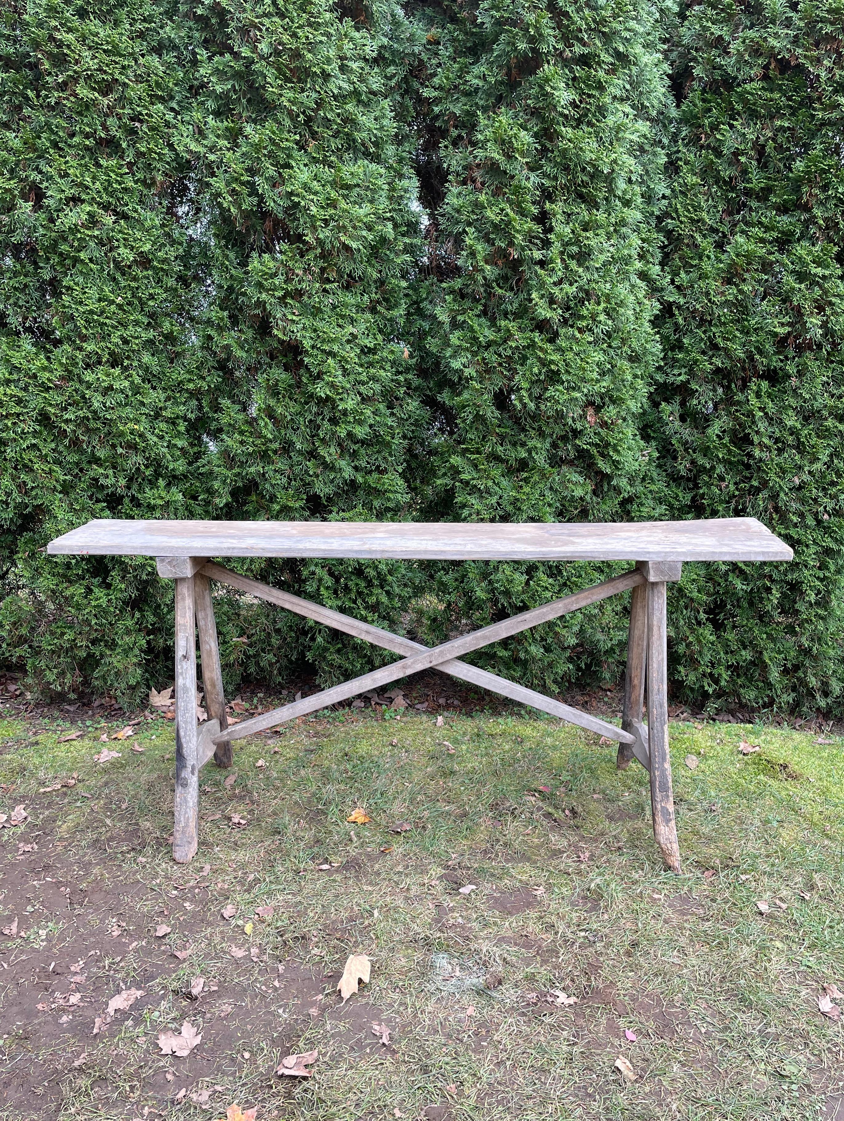 Rustic French 19th Century Lavandiere Console Table