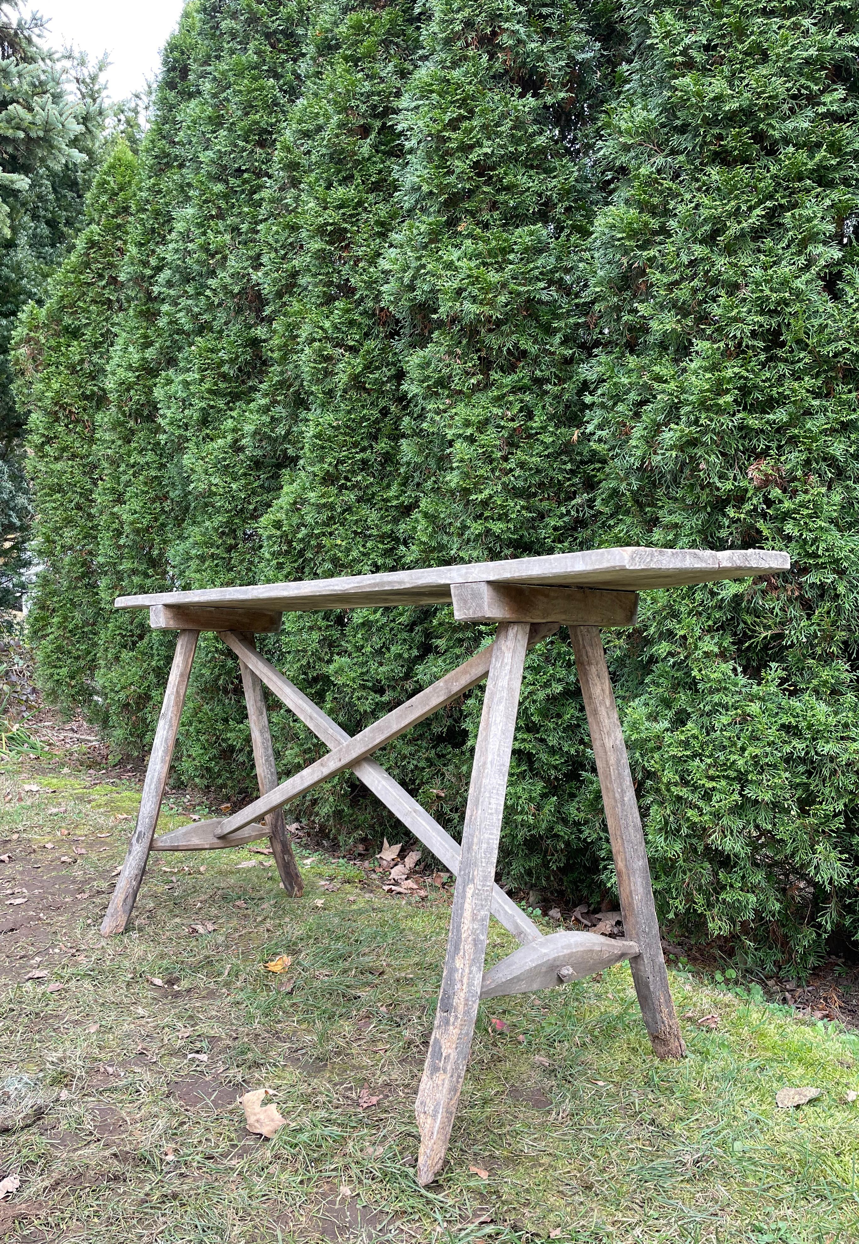 Hand-Crafted French 19th Century Lavandiere Console Table