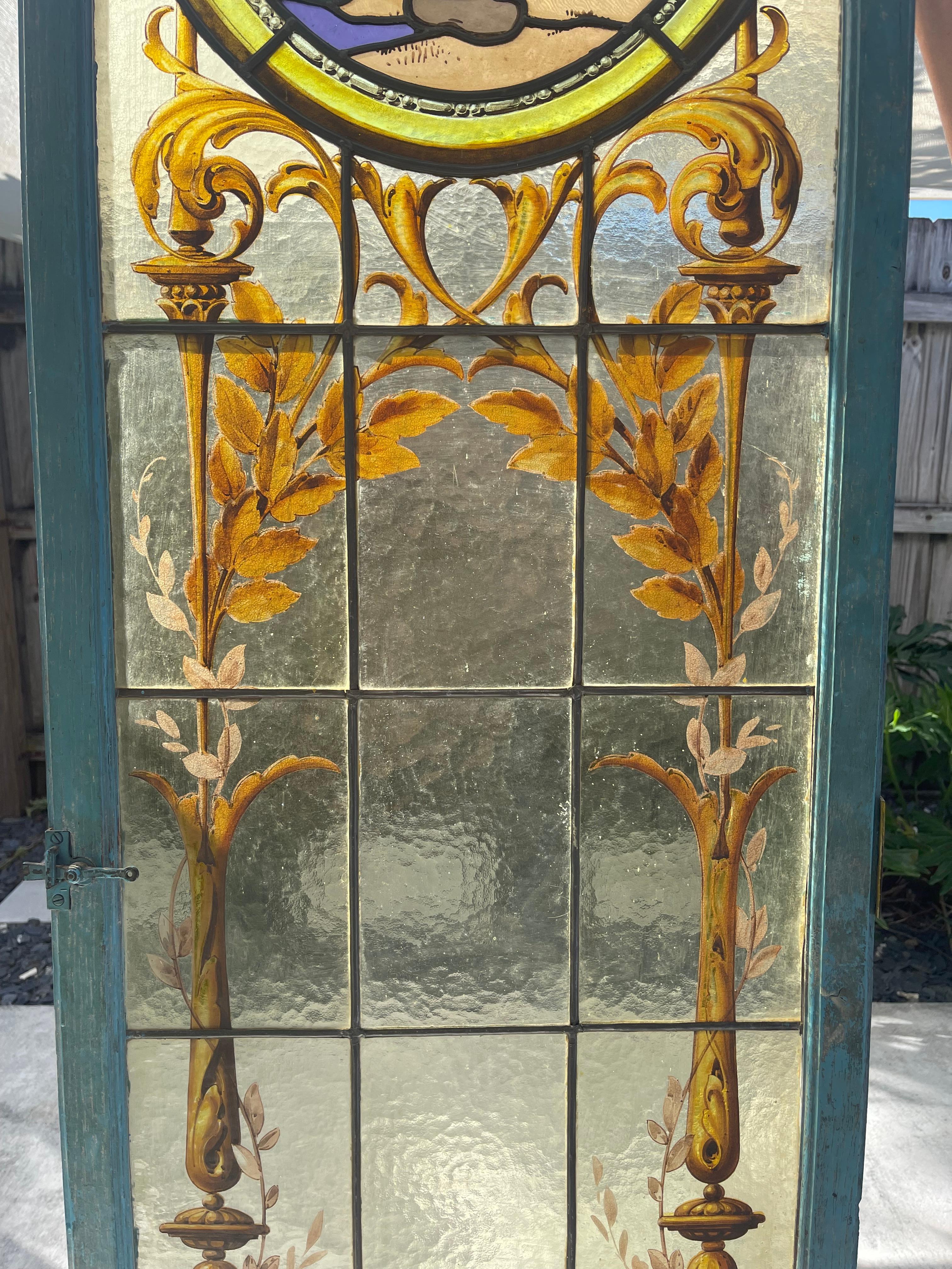 Belle Époque French 19th Century Leaded Stained Glass Window For Sale