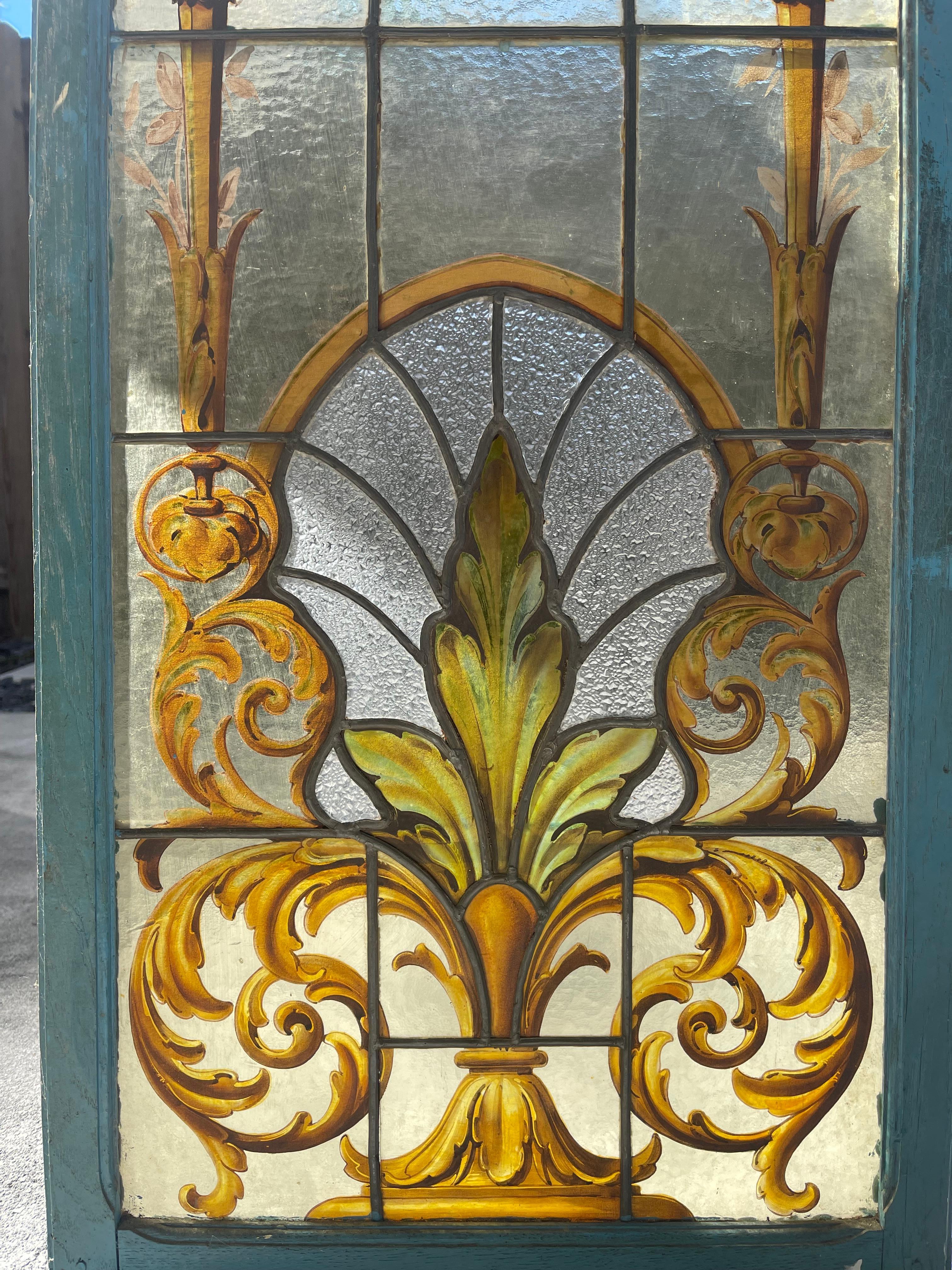 Late 19th Century French 19th Century Leaded Stained Glass Window For Sale