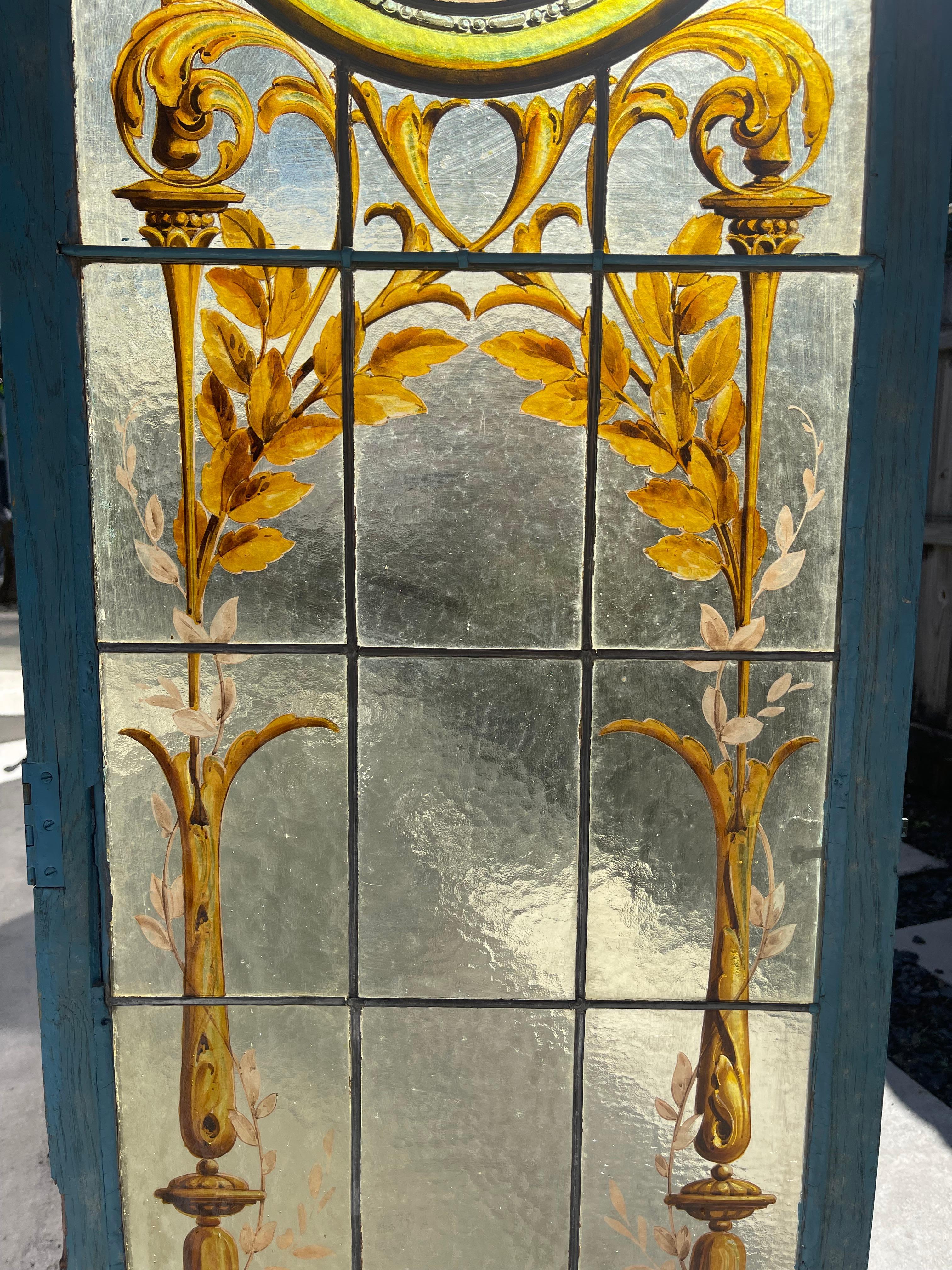 French 19th Century Leaded Stained Glass Window For Sale 3