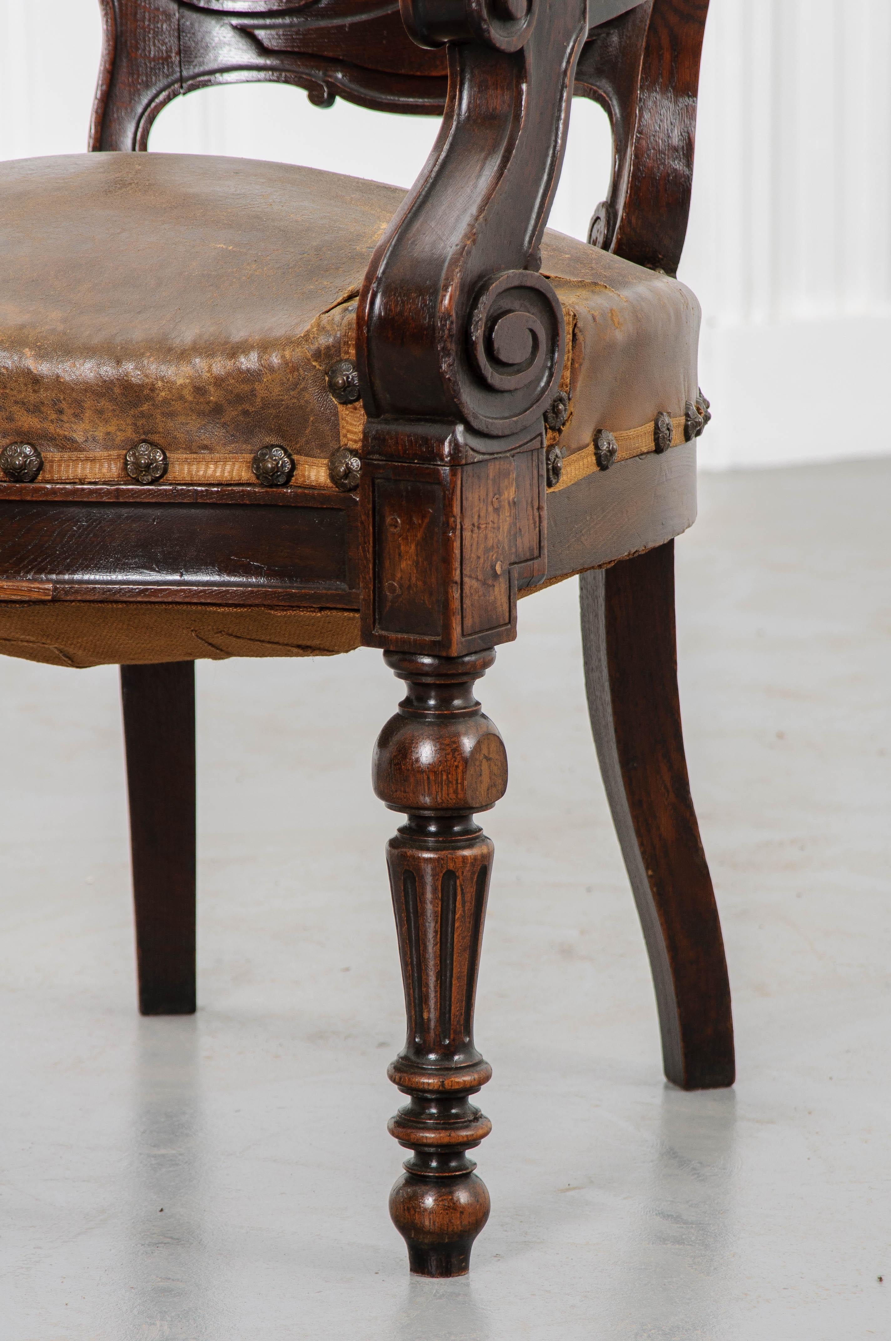 English 19th Century Victorian Leather Tub Chair 2