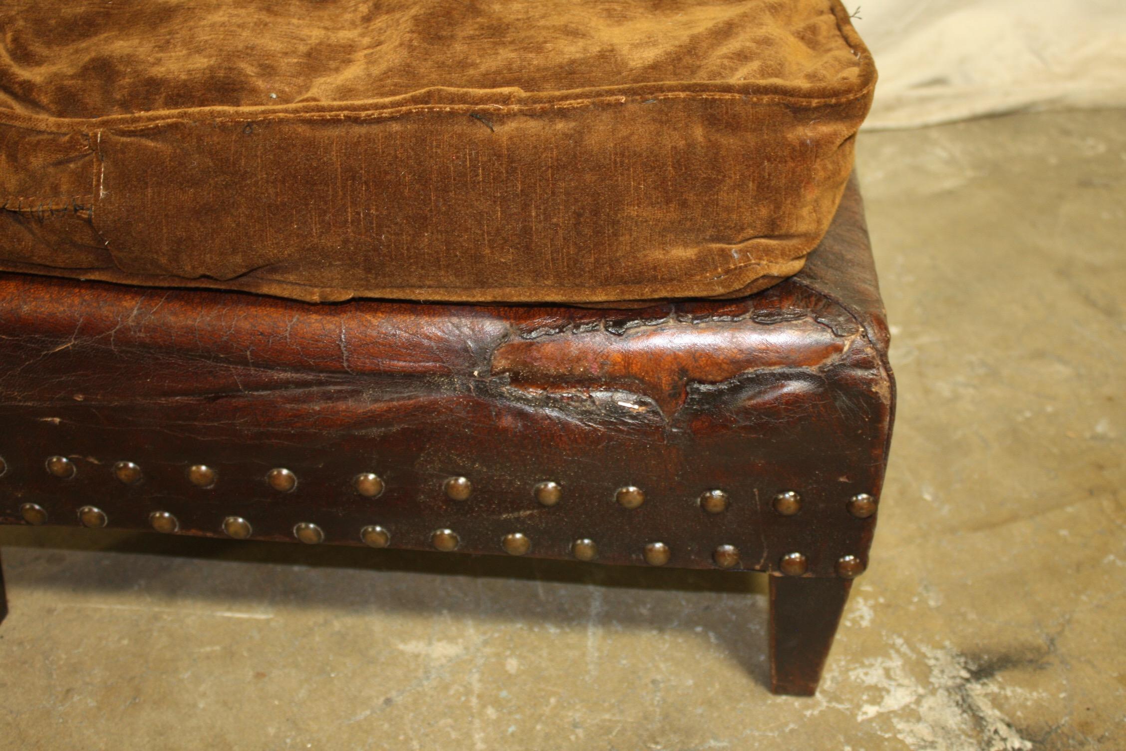 French 19th Century Leather Stool 5