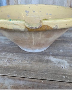 French 19th Century Lemon Yellow Glazed Terracotta Bowl