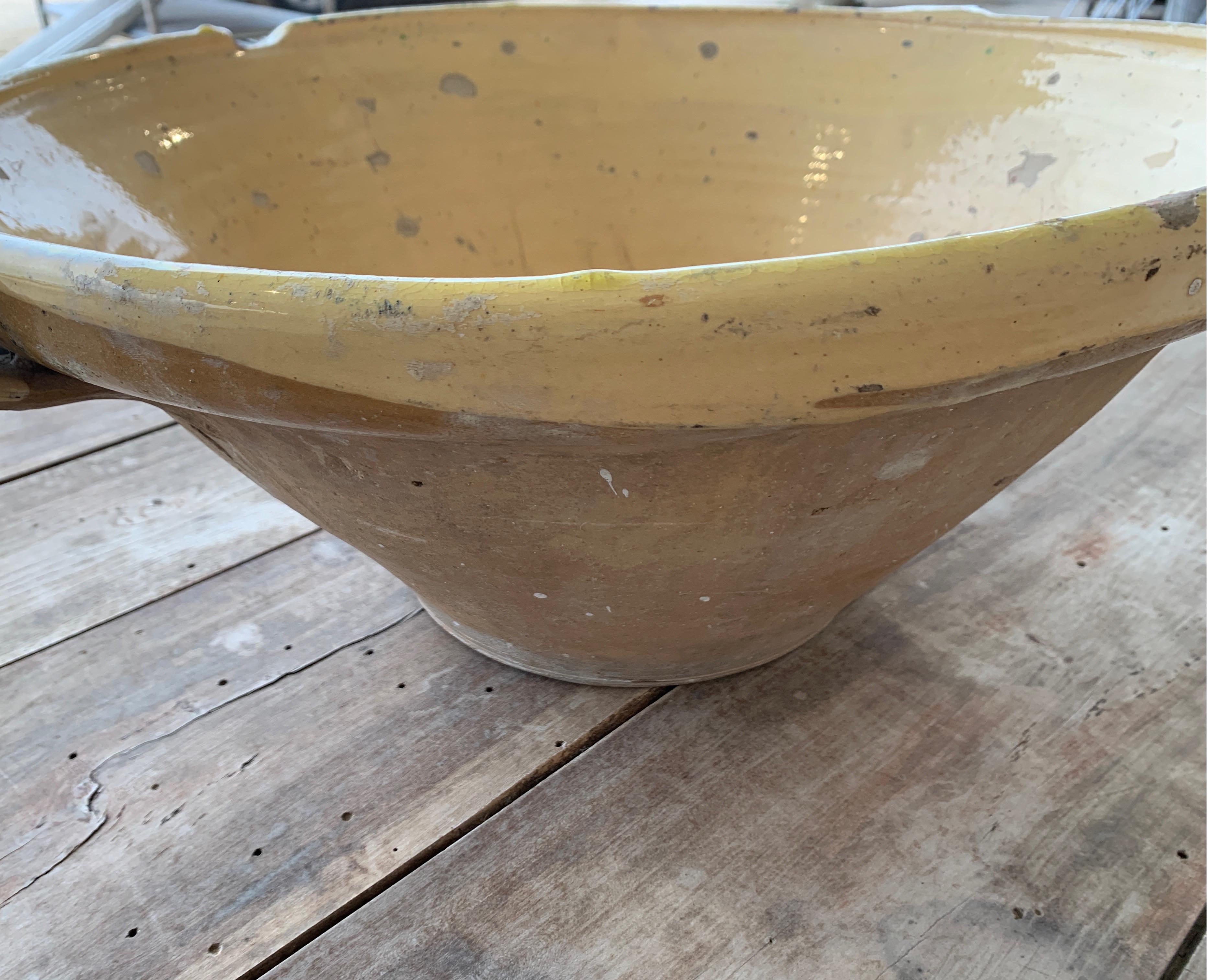 French 19th Century Lemon Yellow Glazed Terracotta Bowl 4