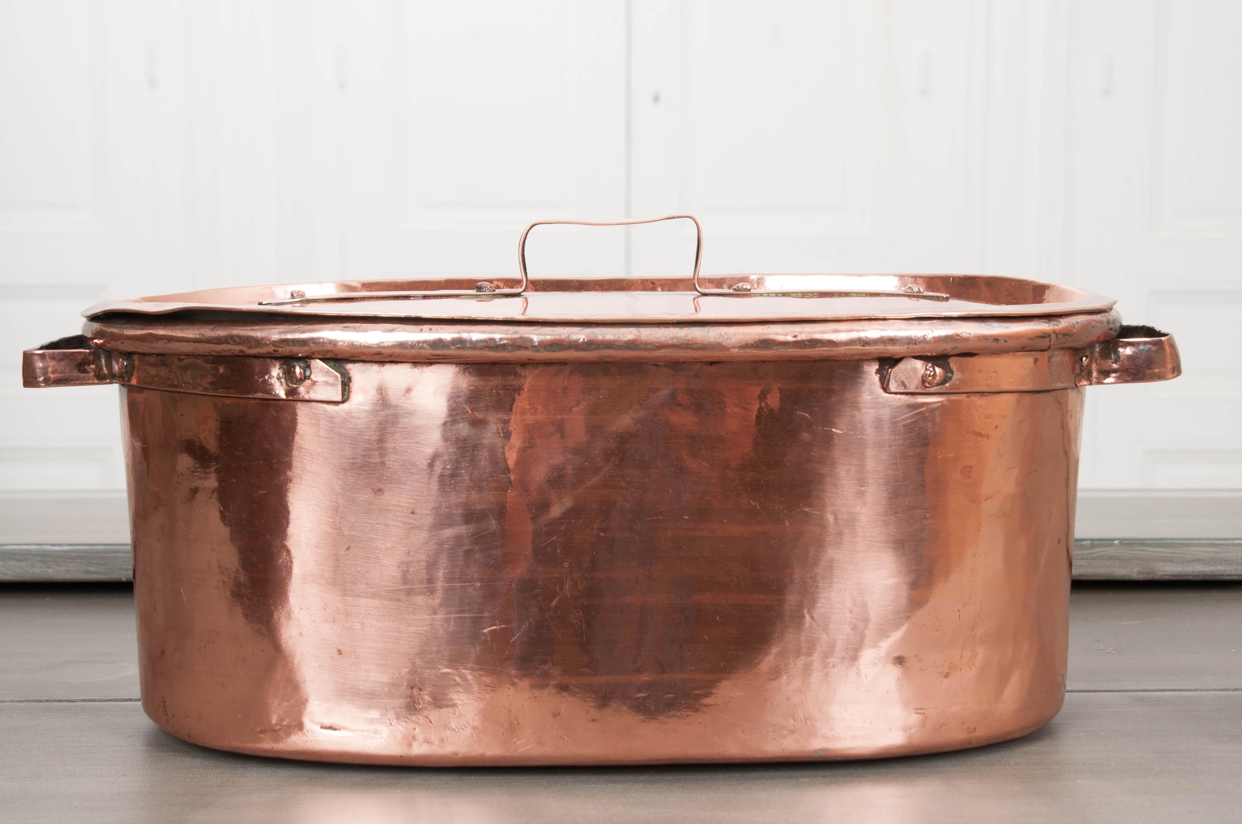 French Provincial French 19th Century Lidded Copper Kettle