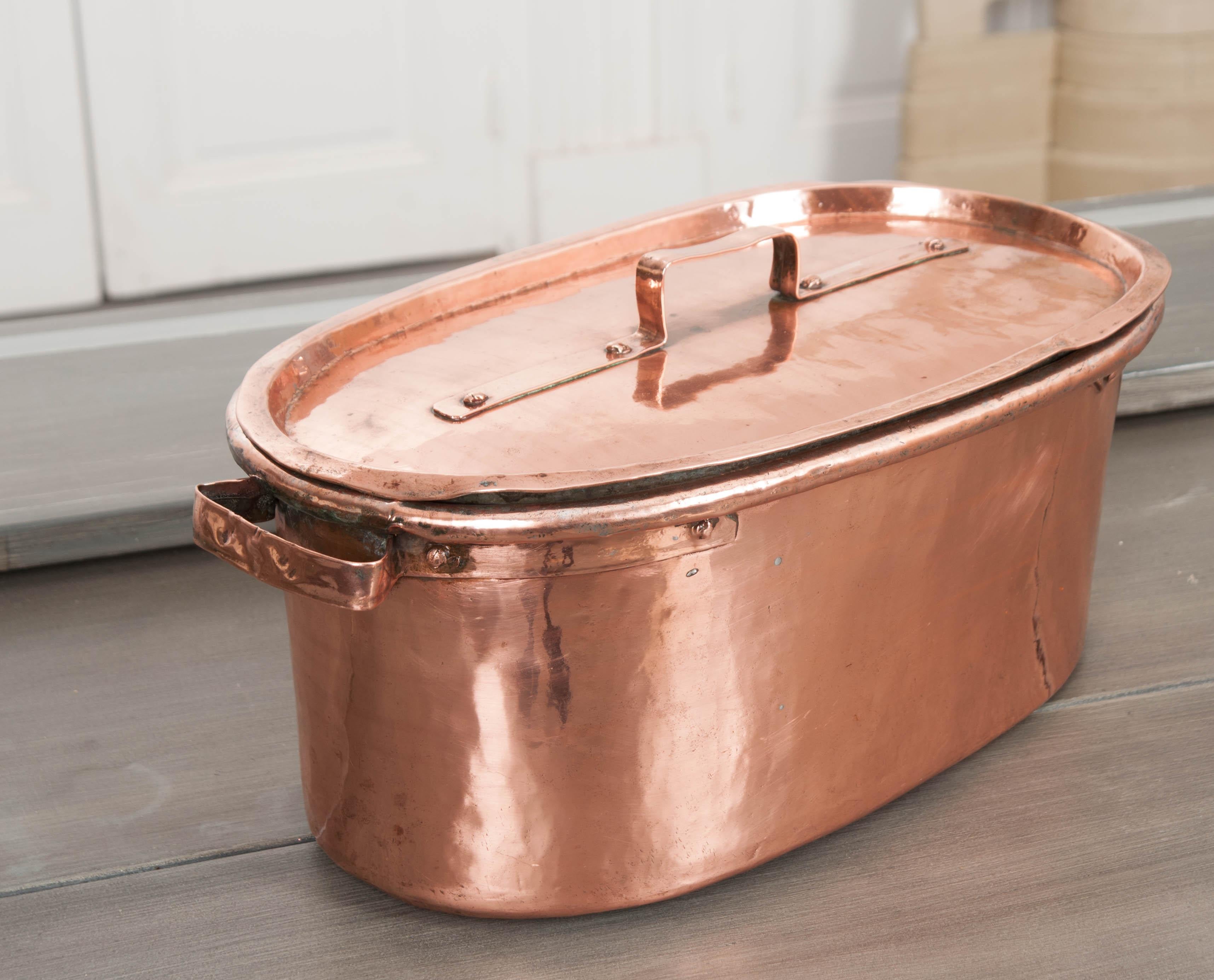 French 19th Century Lidded Copper Kettle 2