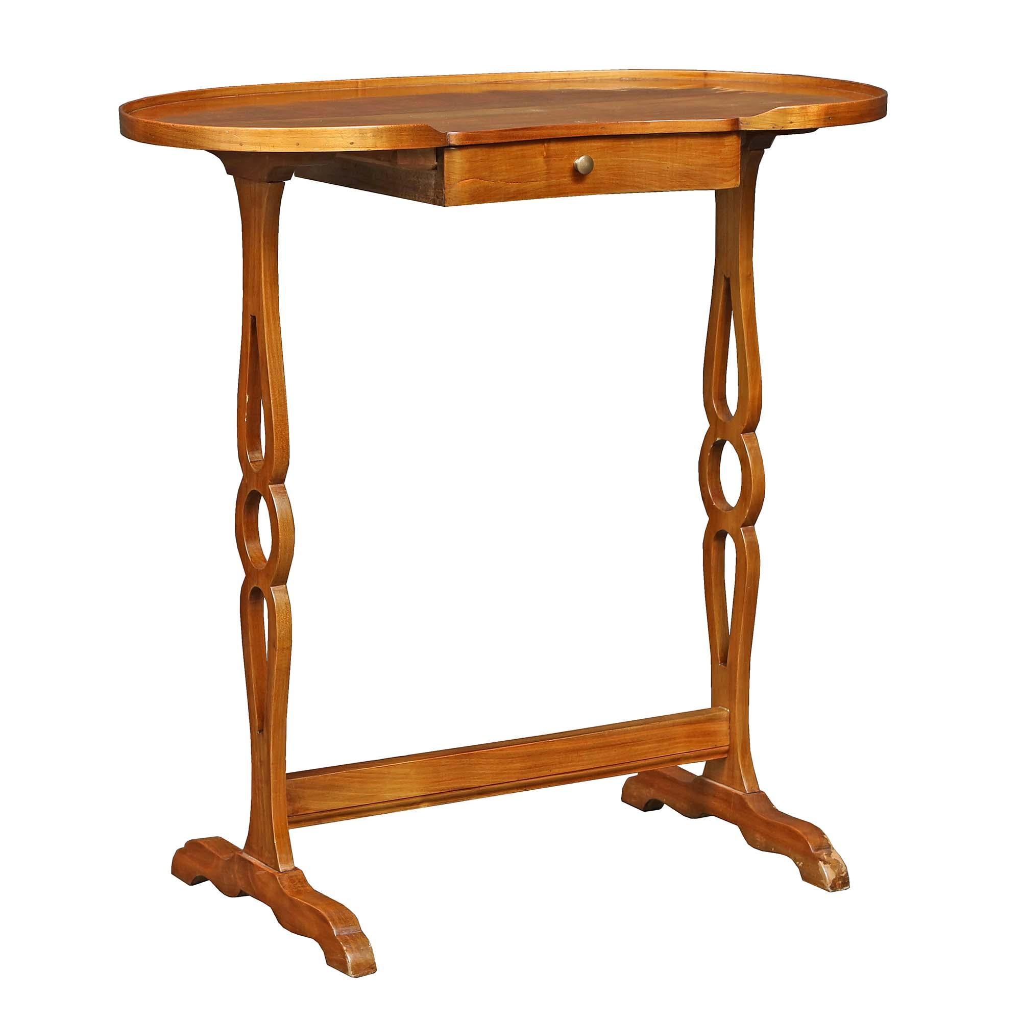 French 19th Century Light Cherry, Kidney Shaped Table For Sale 1