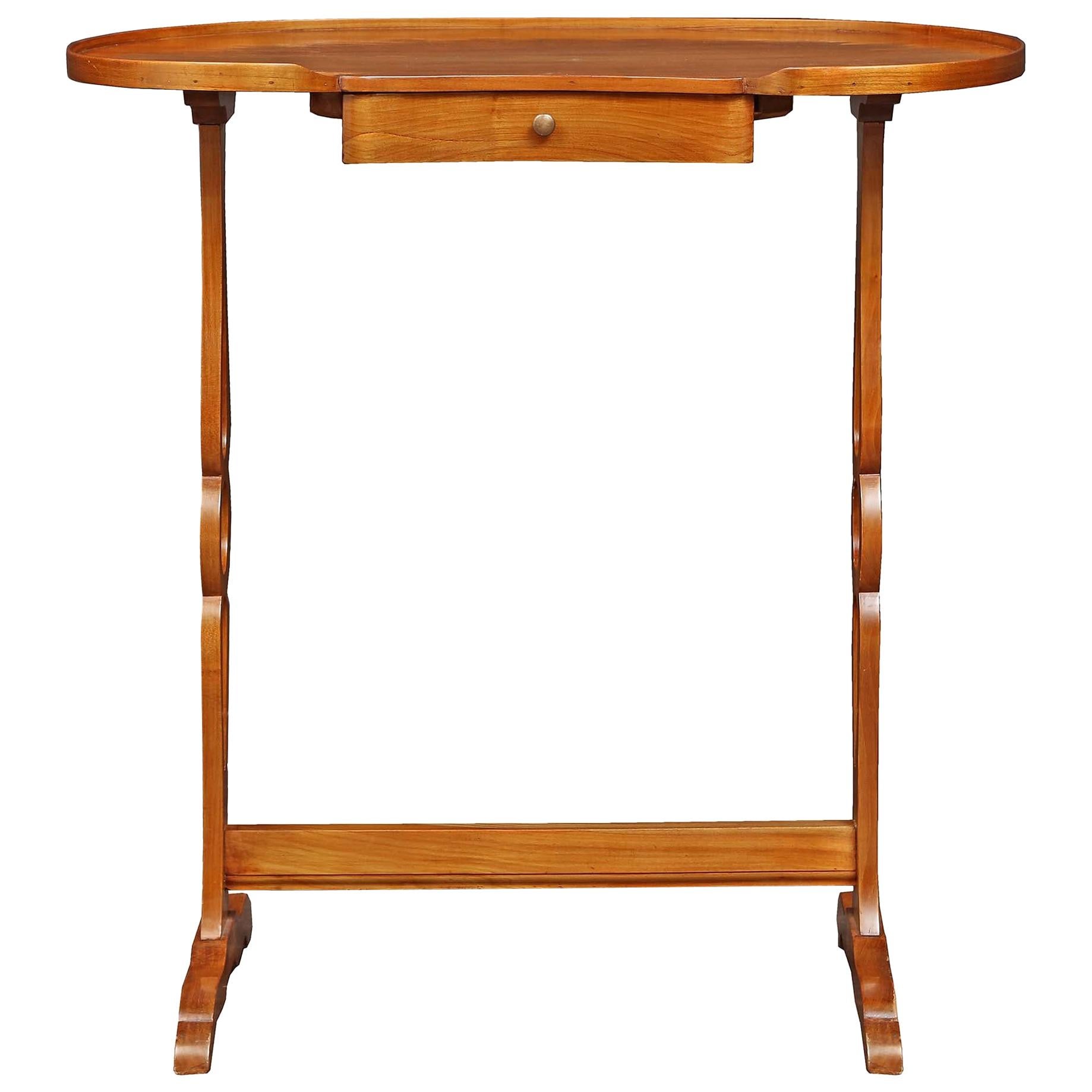French 19th Century Light Cherry, Kidney Shaped Table