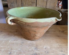 French 19th Century Lime Green Interior Glazed Earthenware Bowl