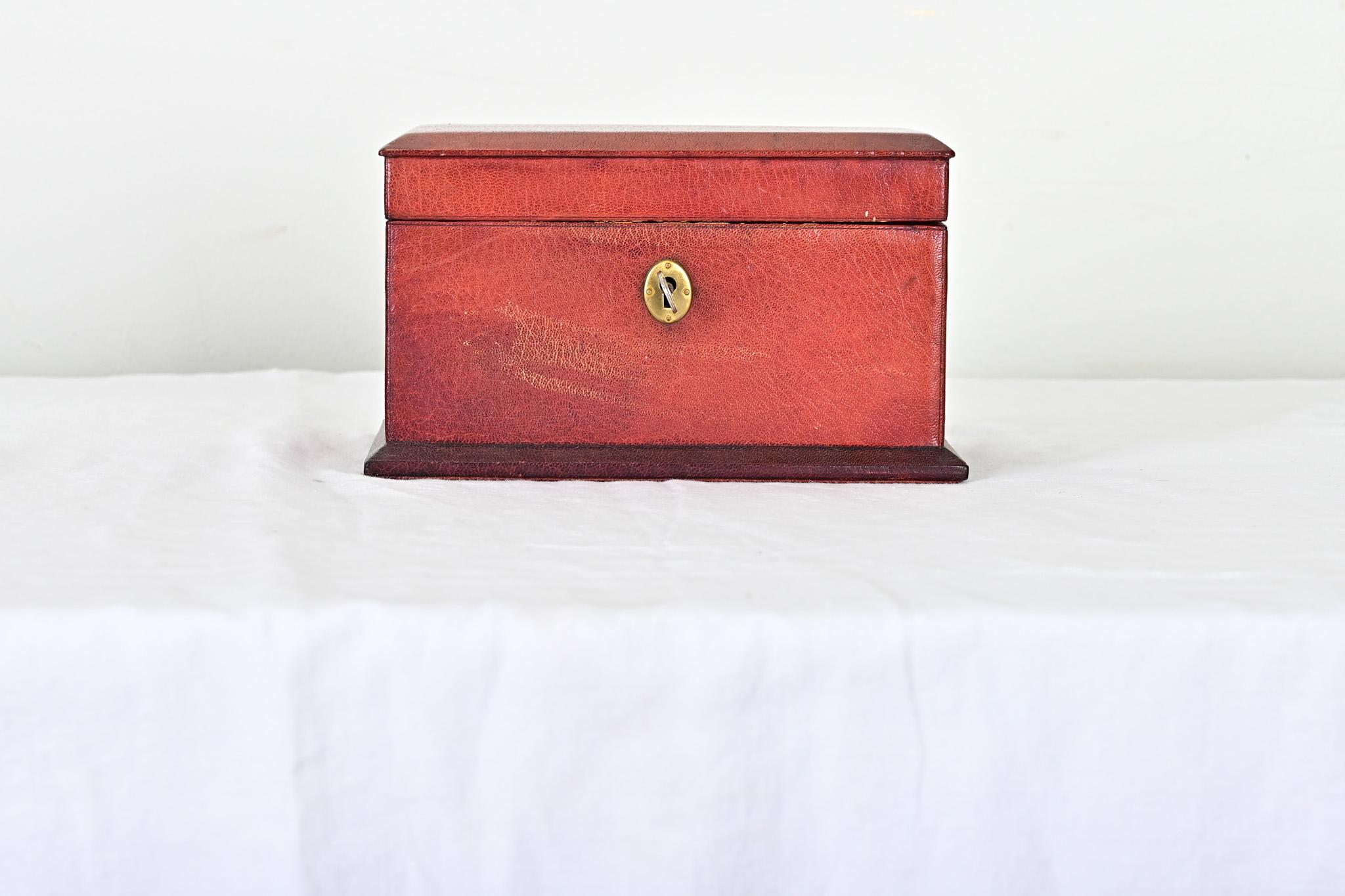 Other French 19th Century Locking Leather Box