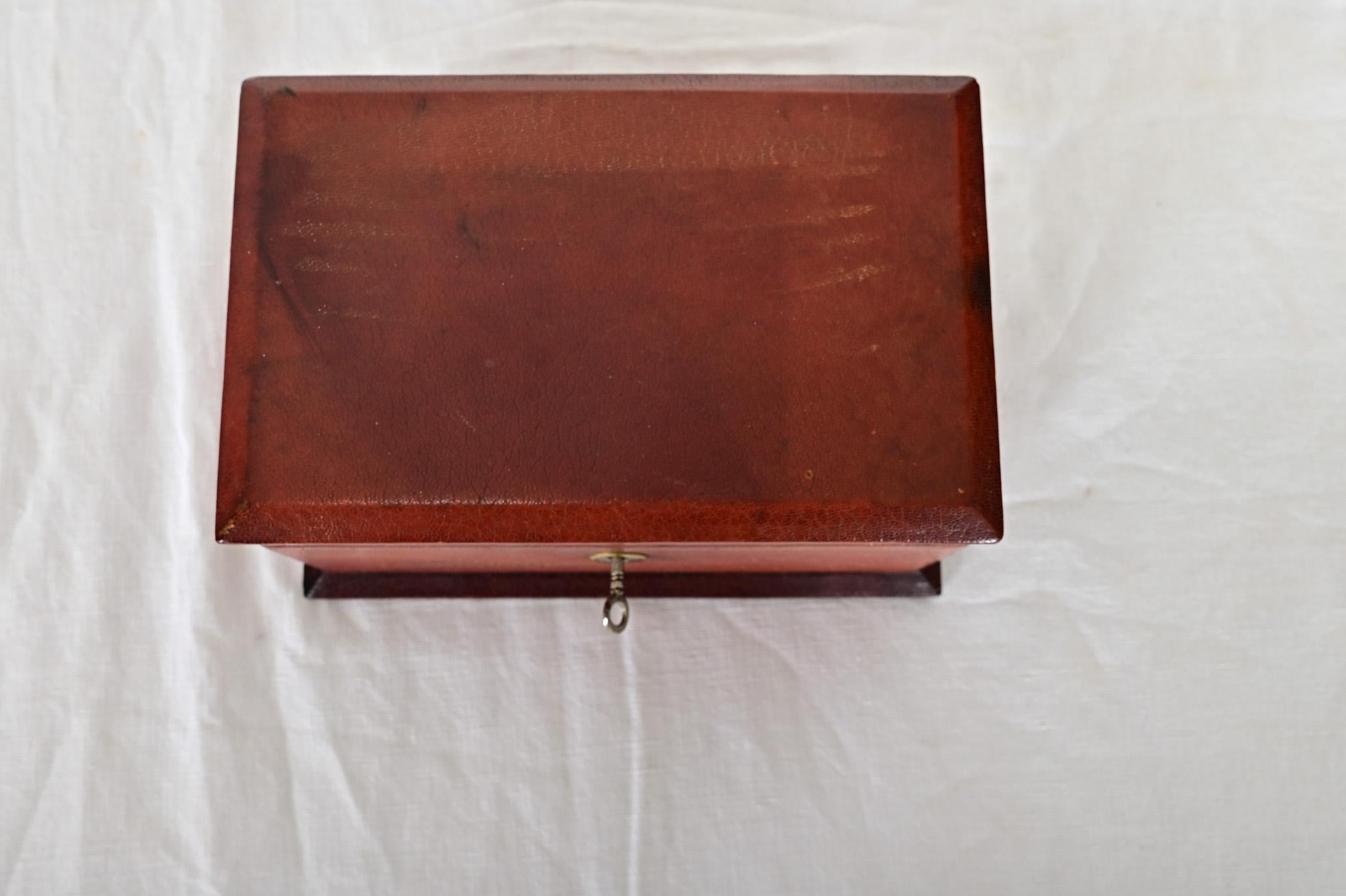Other French 19th Century Locking Leather Box