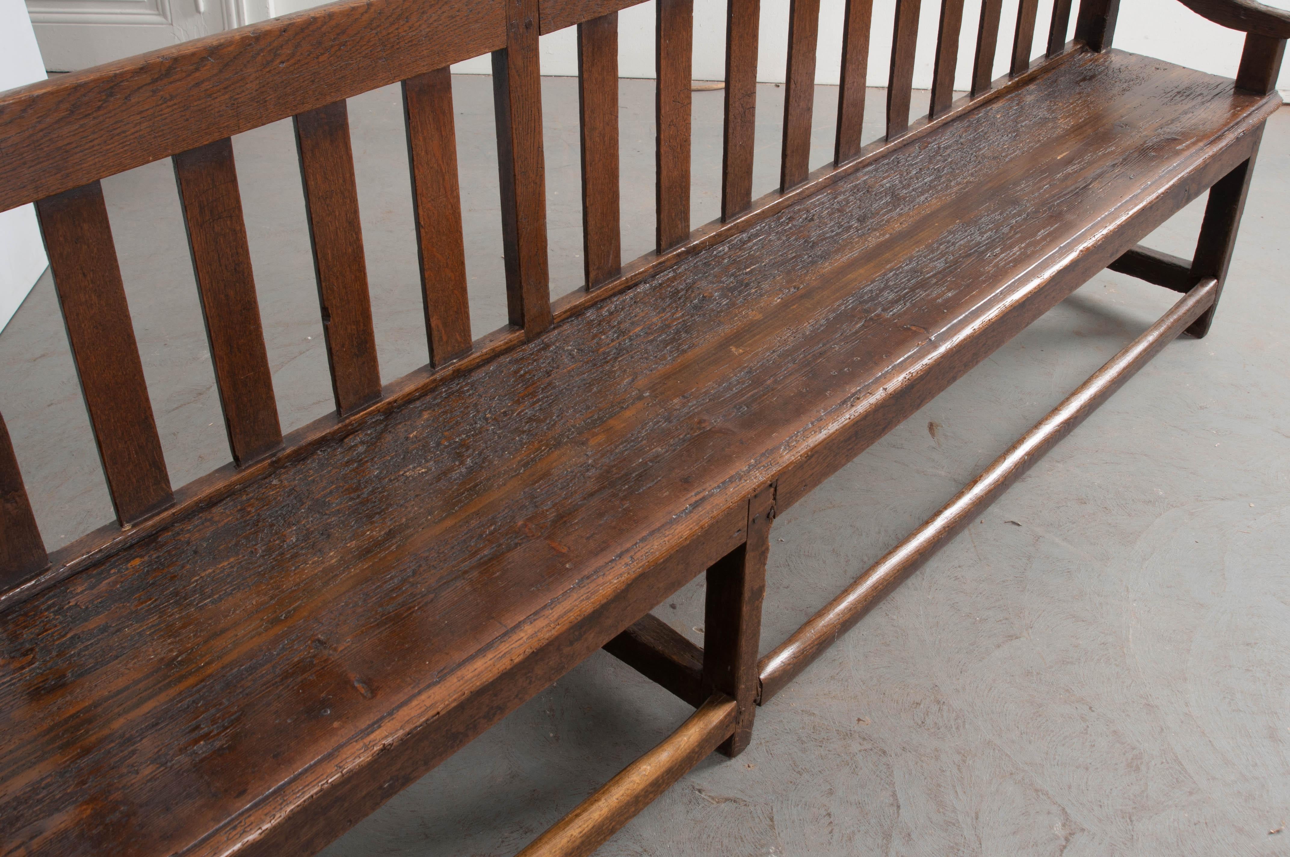French 19th Century Long Oak Bench In Good Condition In Baton Rouge, LA