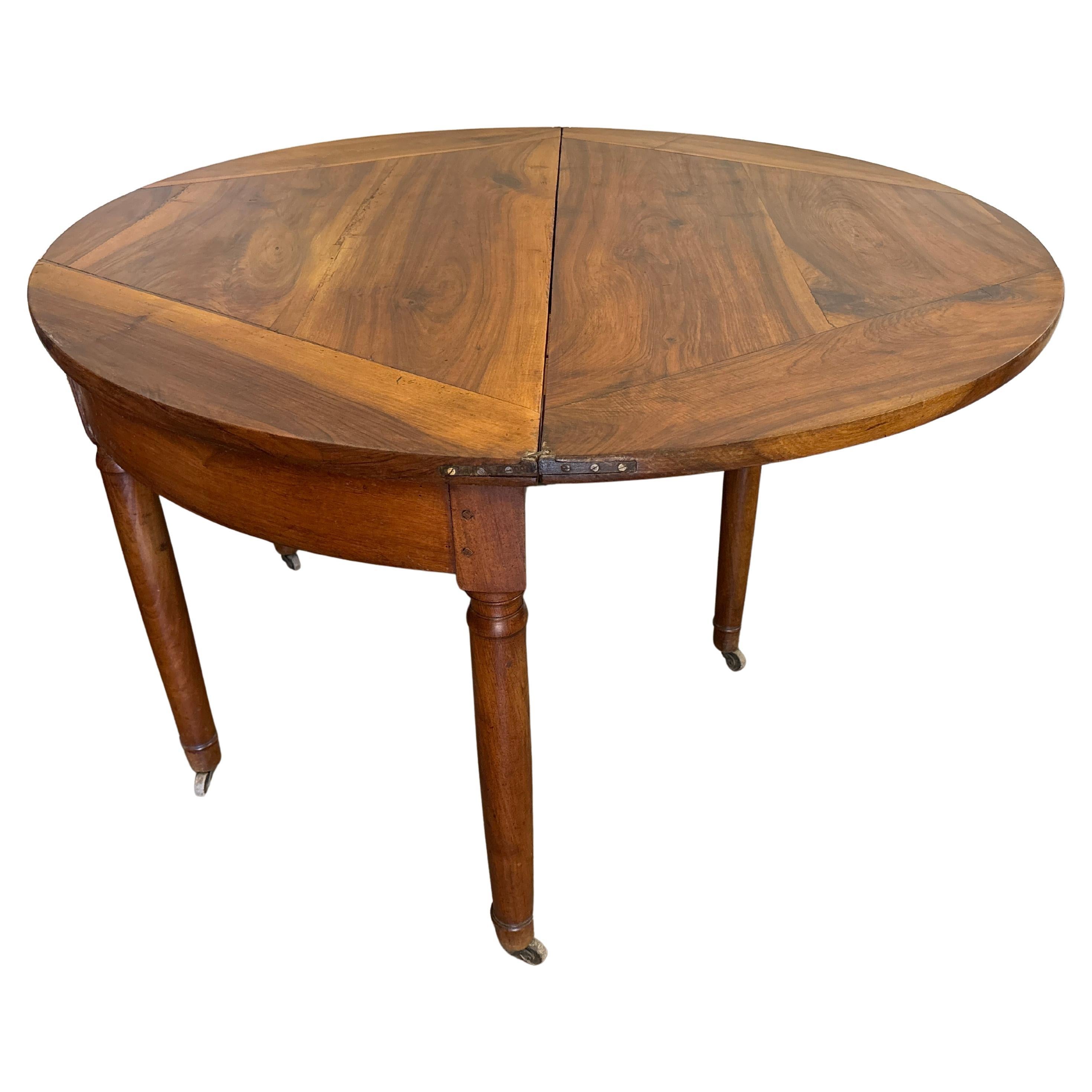 Table 1/2 lune ou table ronde Louis Philippe du 19ème siècle en vente 1