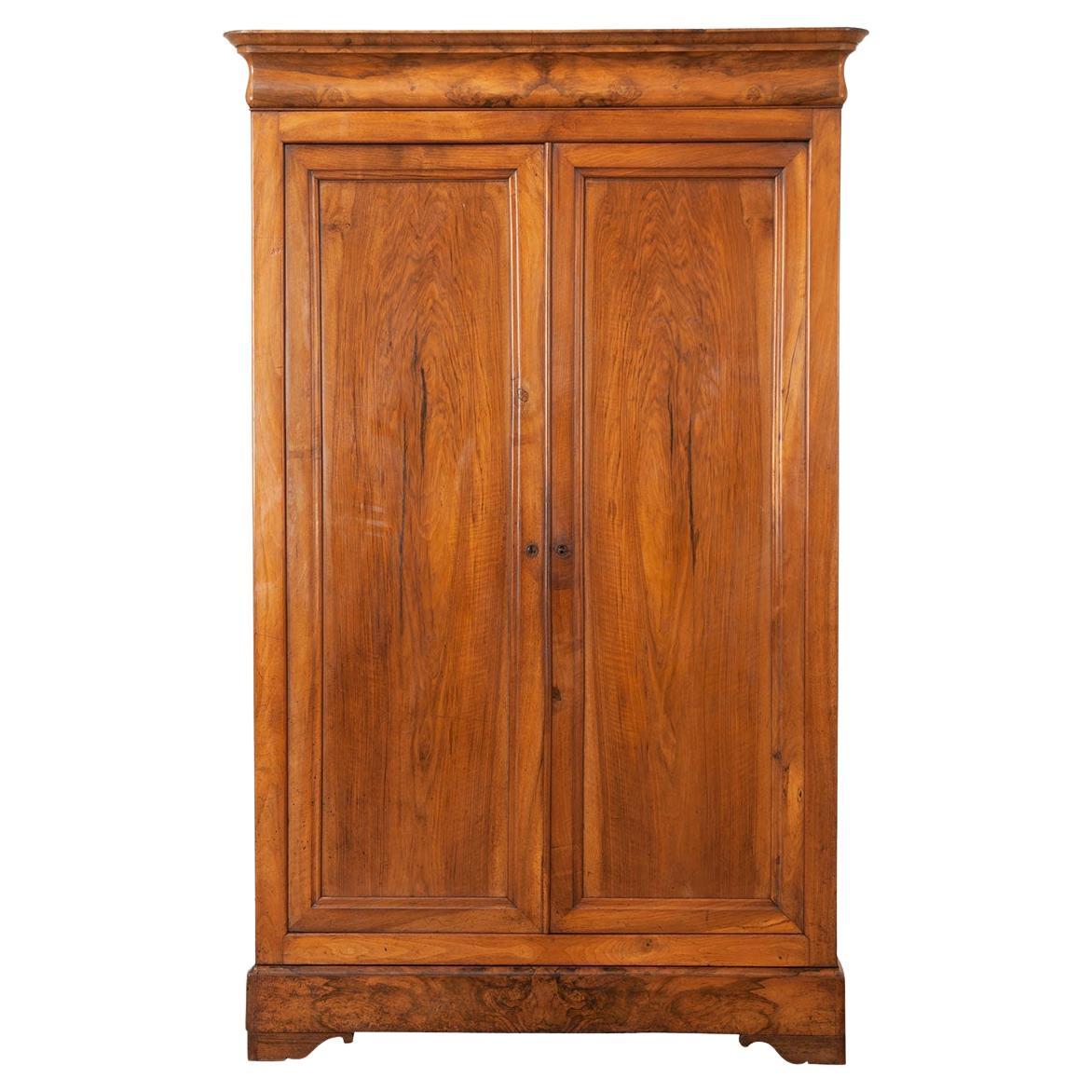 French Louis Philippe Burl Walnut Armoire at 1stDibs
