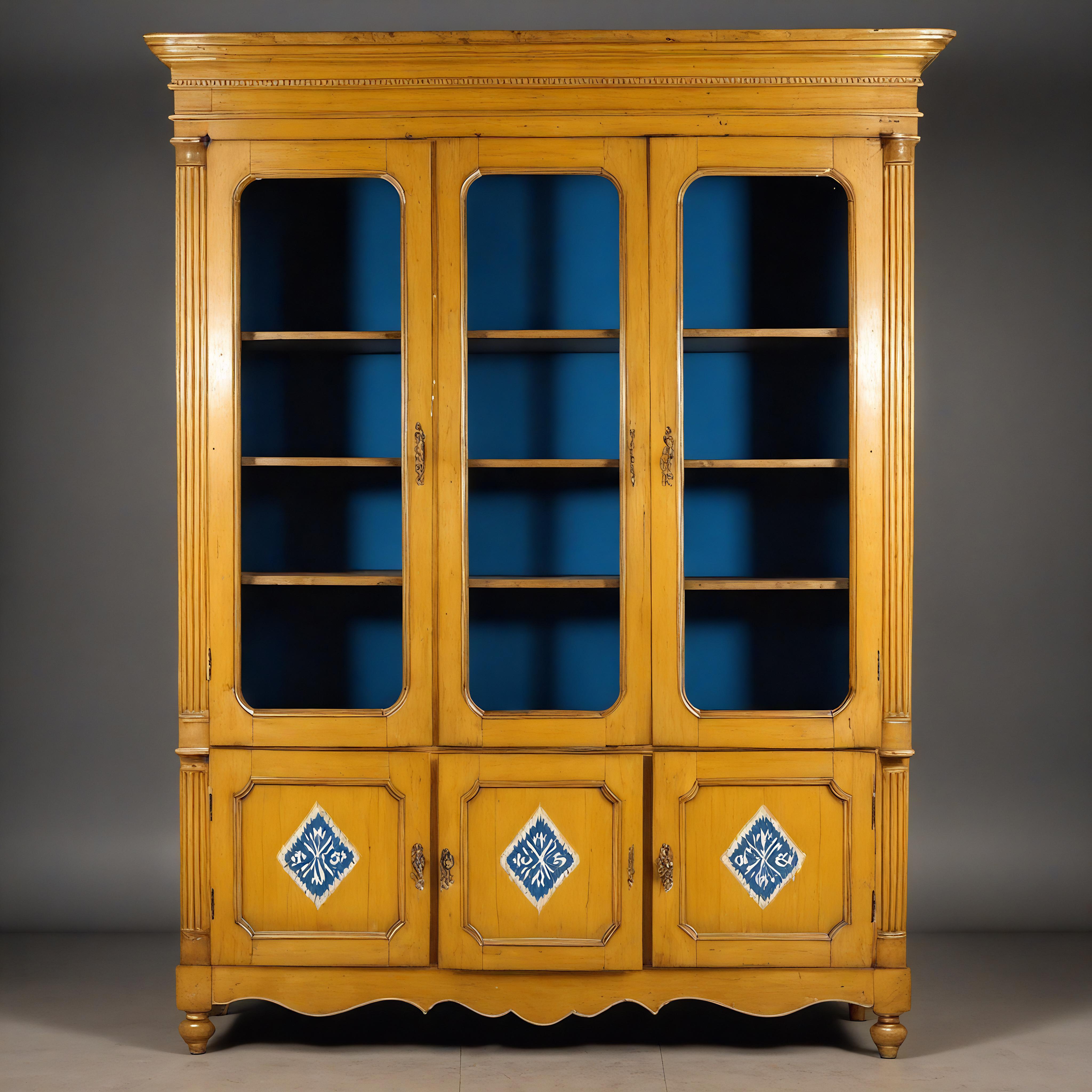 Eleganza senza tempo con la nostra libreria ispirata al Wood Philippe, sapientemente realizzata in legno di mango pregiato. Questo splendido pezzo è caratterizzato da tre ante a pannello, ciascuna sormontata da pannelli di vetro che si aprono per
