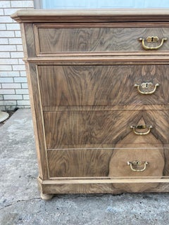 French 19th Century Louis Philippe Bleached Burl Walnut Commode