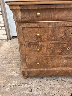 French 19th Century Louis Philippe Bleached Burl Walnut Commode