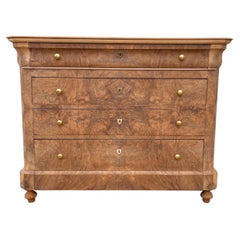 French 19th Century Louis Philippe Bleached Burl Walnut Commode