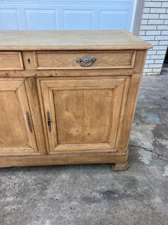 French 19th Century Louis Philippe Bleached Solid Oak Two Door Buffet