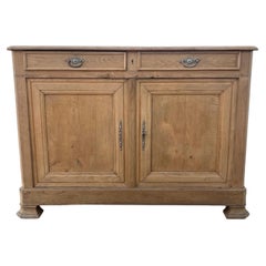 French 19th Century Louis Philippe Bleached Solid Oak Two Door Buffet