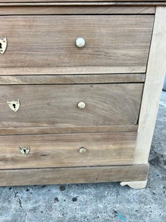 French 19th Century Louis Philippe Bleached Solid Walnut Commode