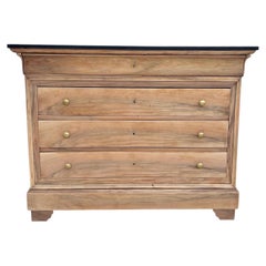 French 19th Century Louis Philippe Bleached Solid Walnut Commode