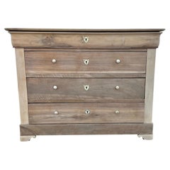 French 19th Century Louis Philippe Bleached Solid Walnut Commode