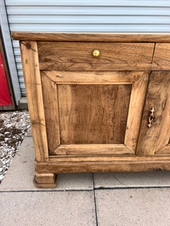 French 19th Century Louis Philippe Bleached Solid Walnut Two Door Buffet