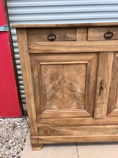 French 19th Century Louis Philippe Bleached Solid Walnut Two Door Buffet