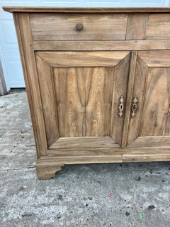French 19th Century Louis Philippe Bleached Solid Walnut Two Door Buffet